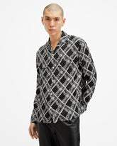 Grid Printed Long Sleeve Shirt