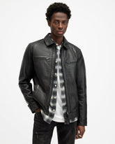 Luck Slim Front Zip Up Leather Jacket