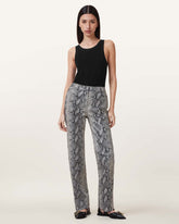 Saige Snake Skin Effect Leather Pants