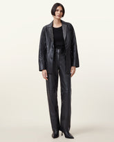 Saige Straight Leg Leather Trousers