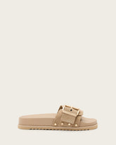 Ellie Studded Buckle Leather Sliders