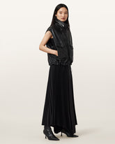 Clay Funnel Neck Leather Gilet