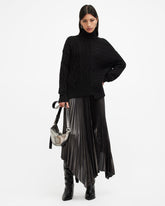 Varla Cable Stitch Roll Neck Sweater