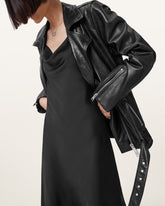 Billie Relaxed Fit Leather Biker Jacket