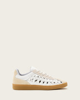 Velma Low Top Round Toe Woven Leather Sneakers