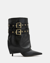 Dua Fold-Over Buckle Leather Boots