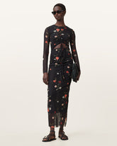 Kathy Print Mesh Maxi Dress