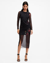 Nora Ruched Sparkle Midi Dress