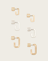 Tia Hexagon Hoop Earring Set