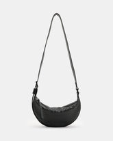 Half Moon Snake Effect Leather Bag