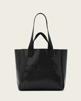 Izzy Embossed Logo Leather Tote Bag