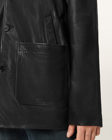 Toulouse Single Breasted Leather Coat