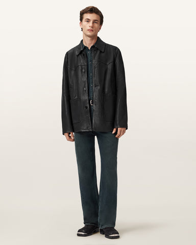 Toulouse Single Breasted Leather Coat