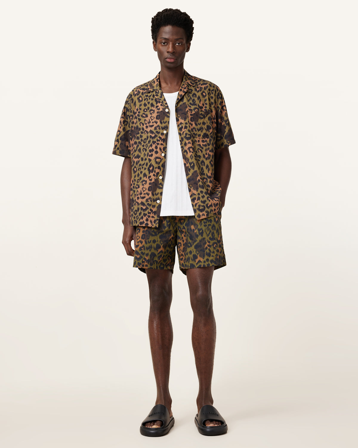 Styx Leopard Print Swim Shorts