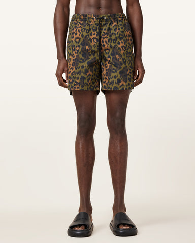 Styx Leopard Print Swim Shorts