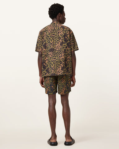 Styx Leopard Print Swim Shorts