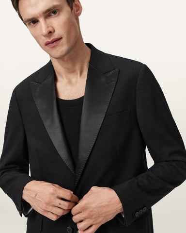 Germain Satin Single Breasted Blazer
