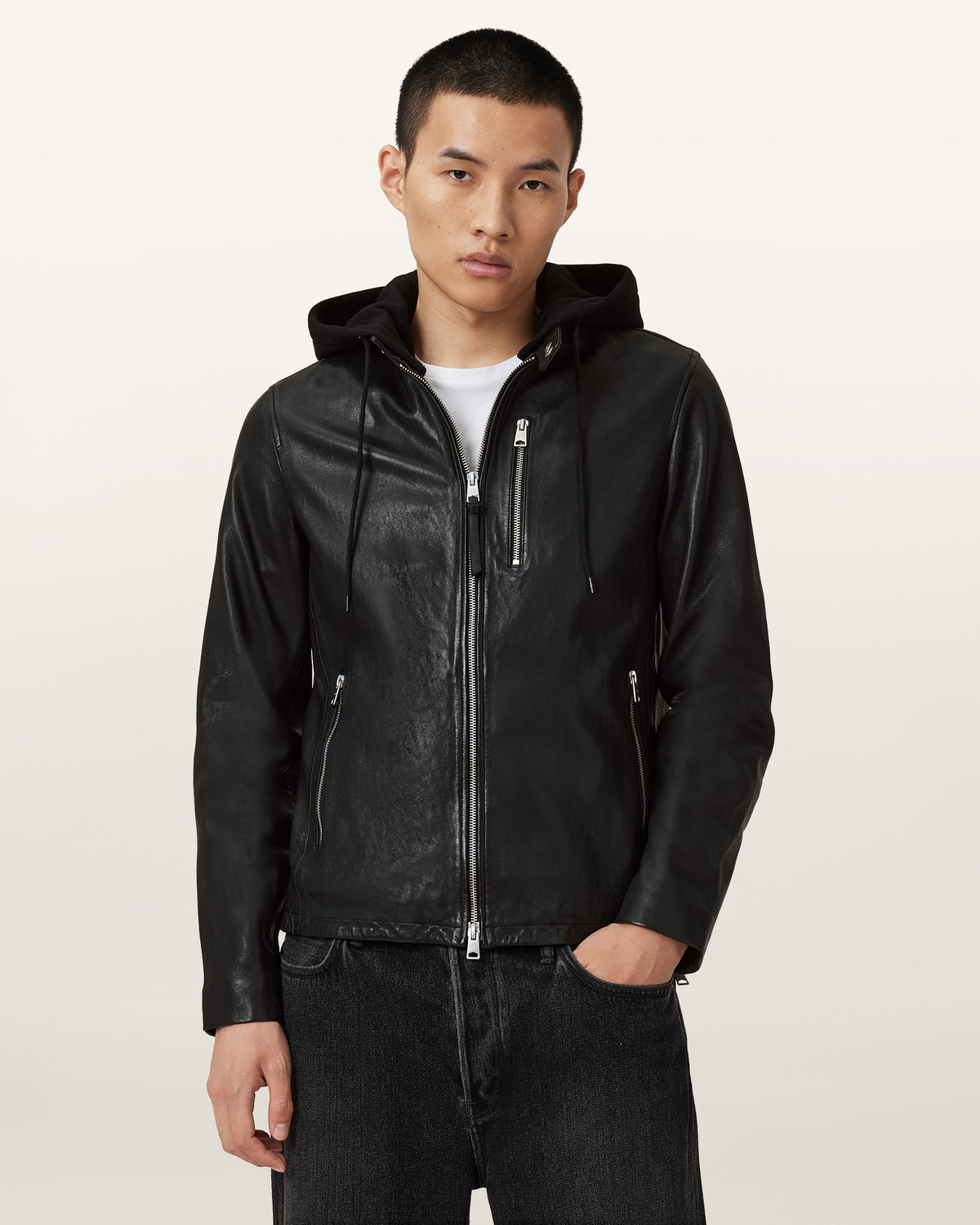Ashton Hooded Leather Jacket
