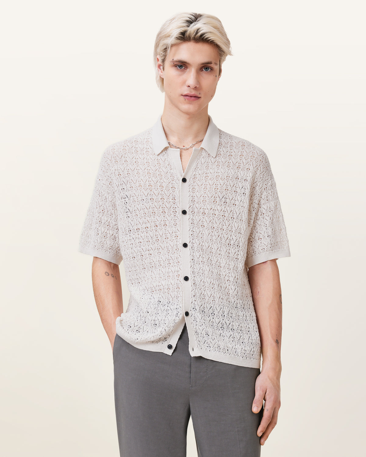 Loire Short Sleeve Open Knit Cardigan