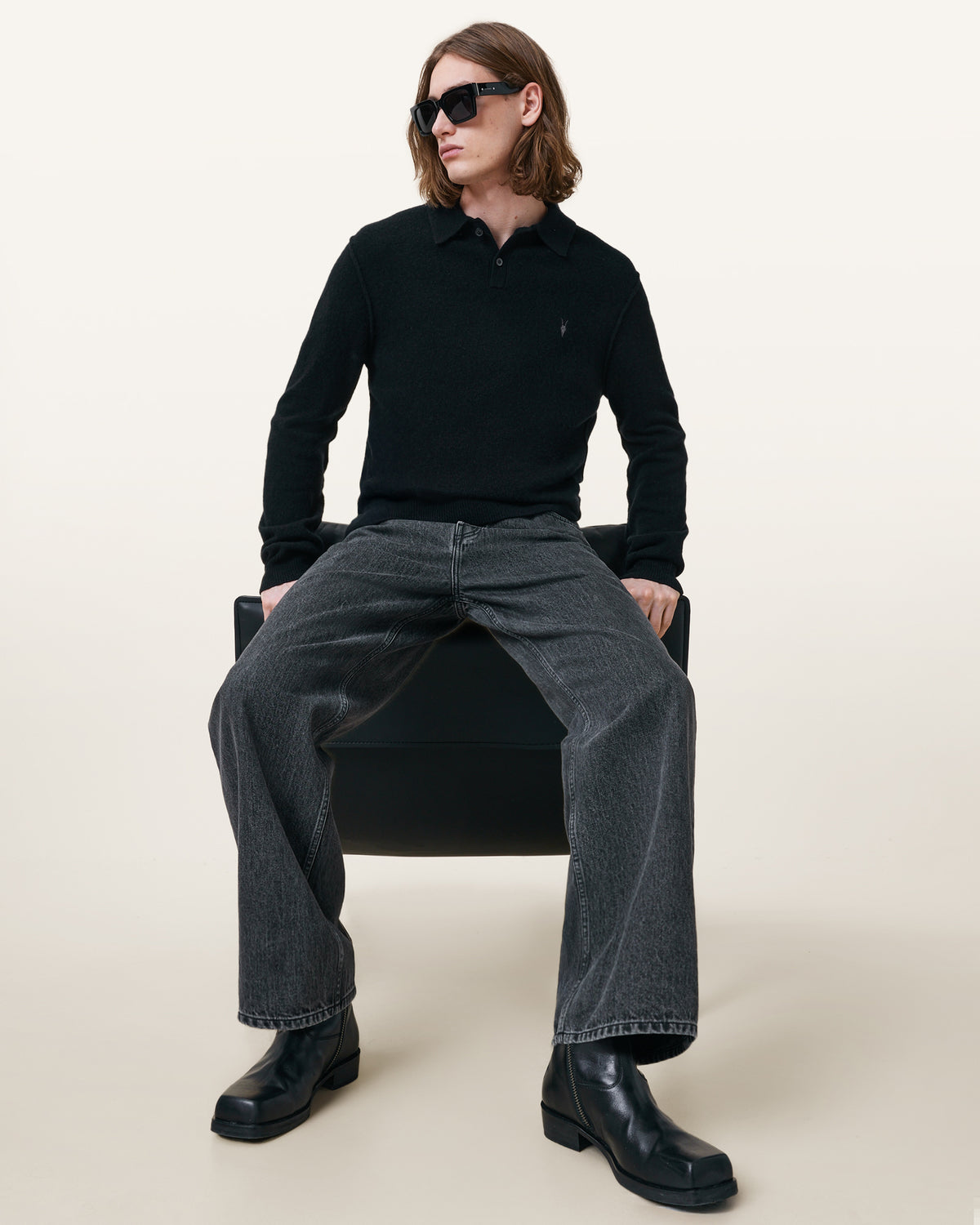 Statten Long Sleeve Ramskull Polo Sweater