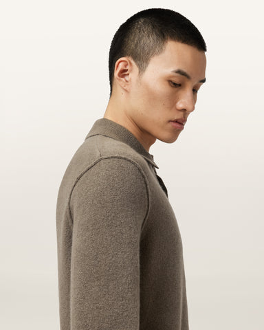 Statten Long Sleeve Ramskull Polo Sweater