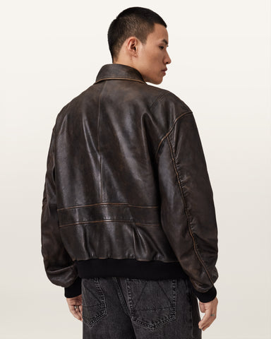Marco Oversized Leather Bomber Jacket
