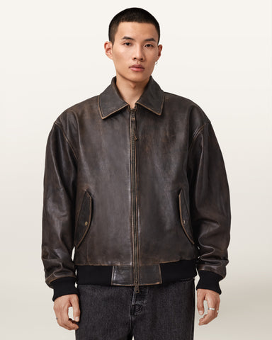 Marco Oversized Leather Bomber Jacket