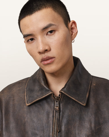 Marco Oversized Leather Bomber Jacket