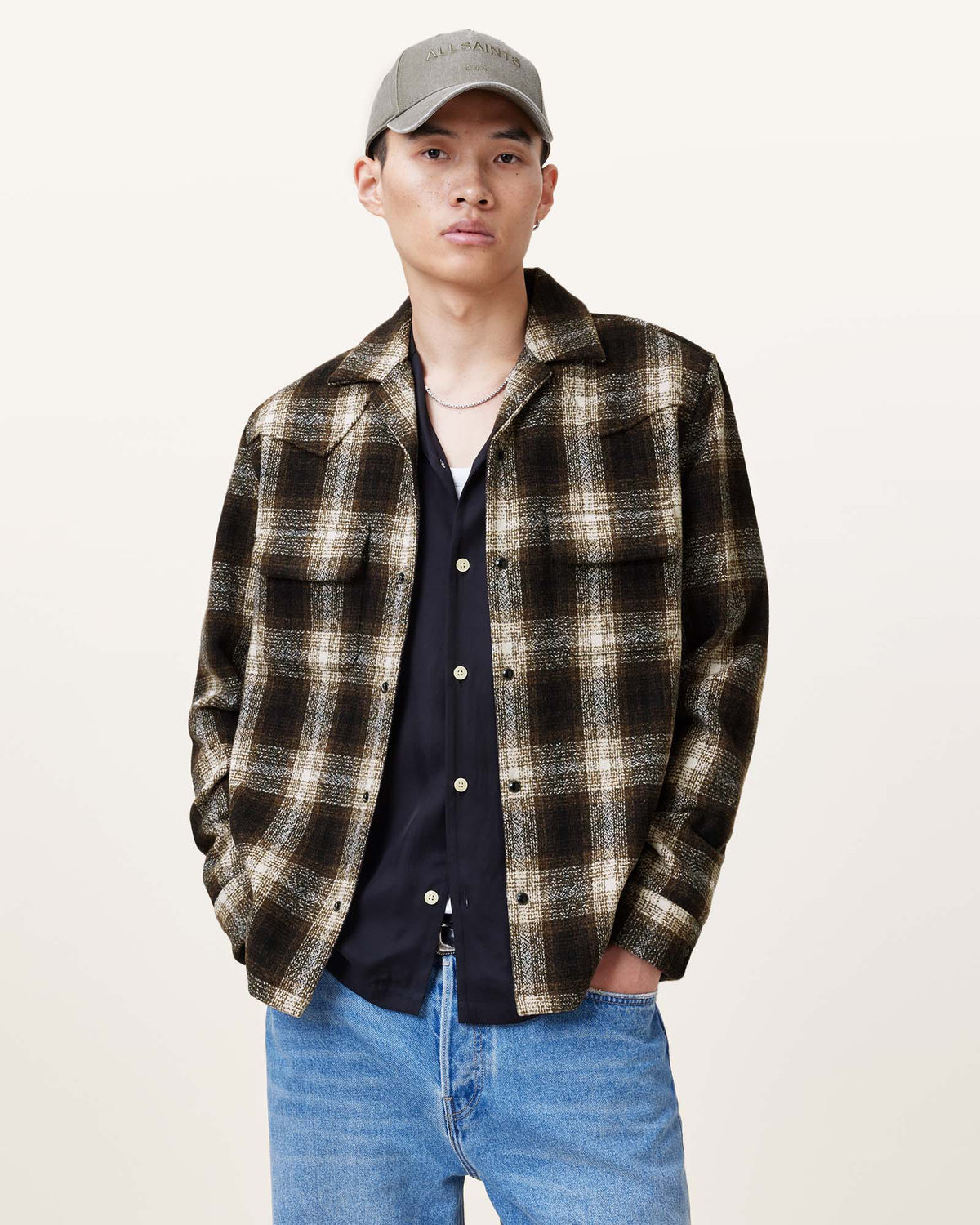 Alvar Checked Western Relaxed Fit Shirt