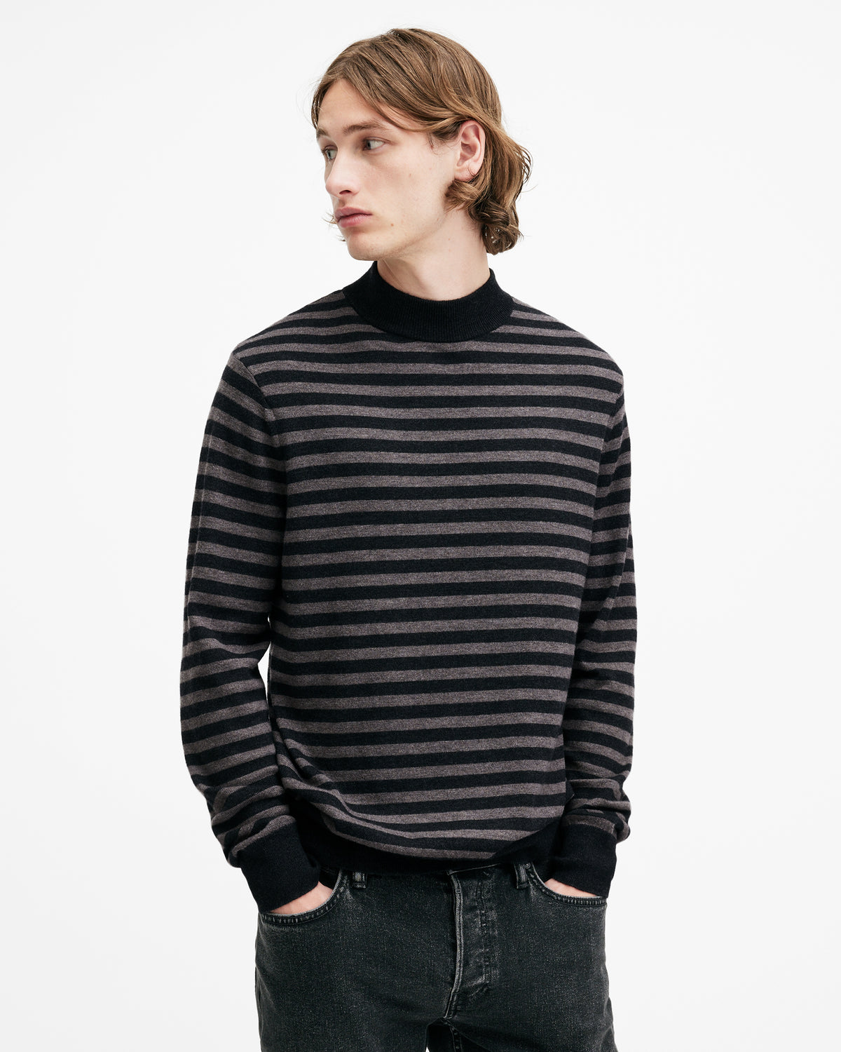 Andi Mock Neck Striped Sweater