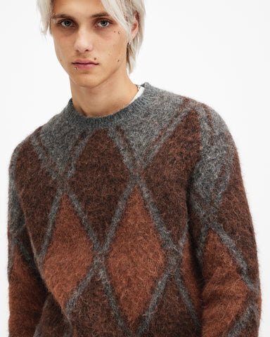 Mord Argyle Relaxed Fit Sweater