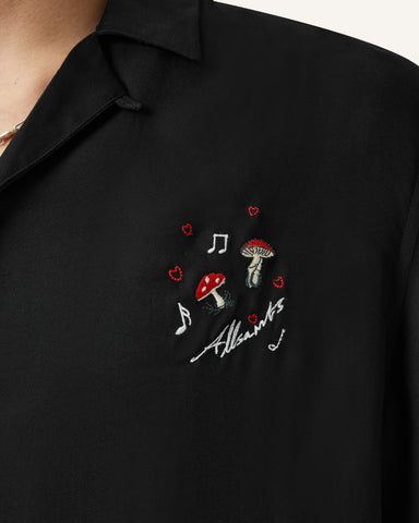 Fungi Embroidered Short Sleeve Shirt