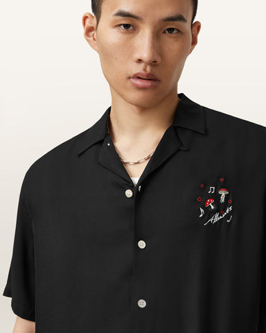 Fungi Embroidered Short Sleeve Shirt