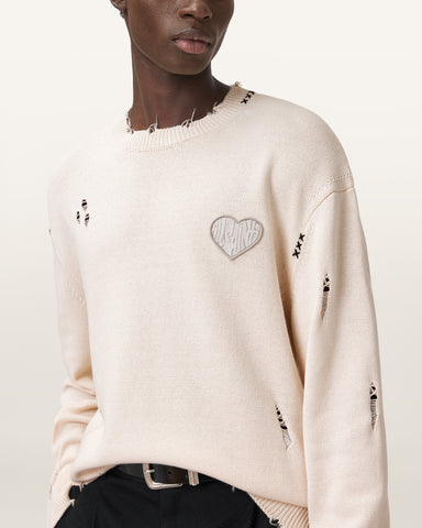 Theo Distressed Embroidered Sweater