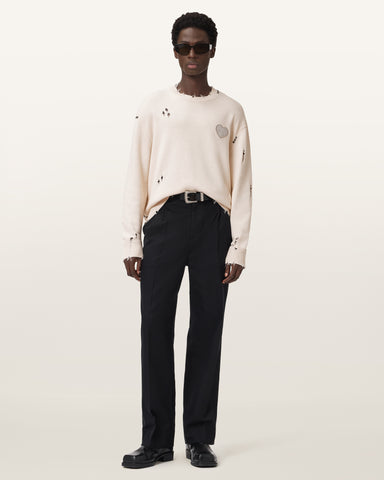 Theo Distressed Embroidered Sweater