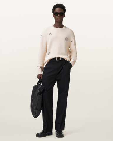 Theo Distressed Embroidered Sweater