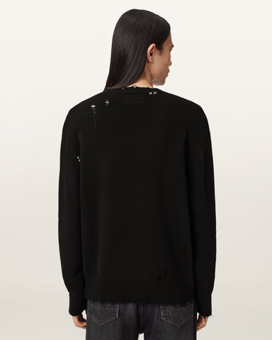 Theo Distressed Embroidered Sweater
