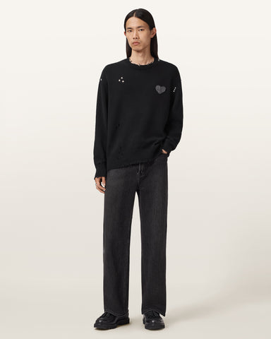 Theo Distressed Embroidered Sweater