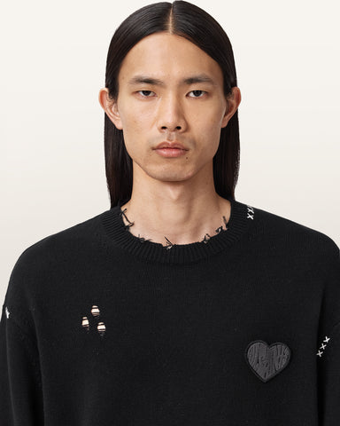 Theo Distressed Embroidered Sweater