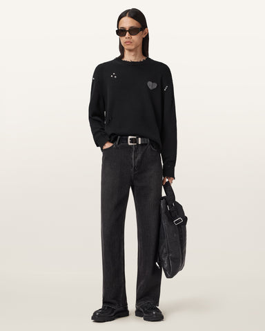 Theo Distressed Embroidered Sweater