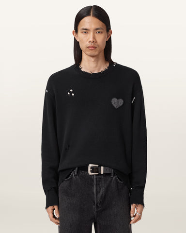 Theo Distressed Embroidered Sweater