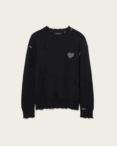 Theo Distressed Embroidered Sweater