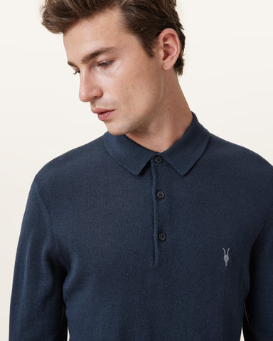 Mode Merino Long Sleeve Ramskull Polo Shirt