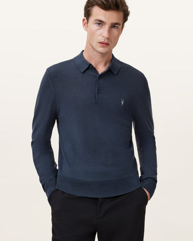 Mode Merino Long Sleeve Ramskull Polo Shirt