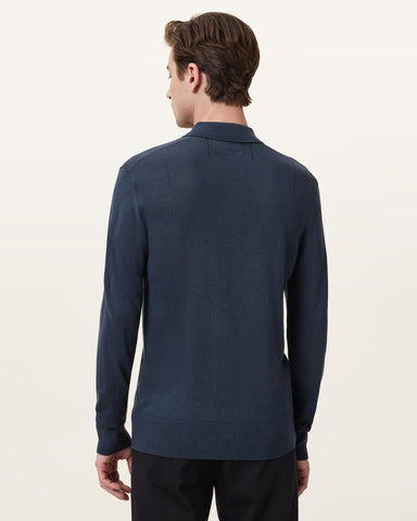 Mode Merino Long Sleeve Ramskull Polo Shirt