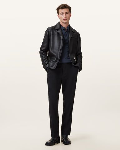 Mode Merino Long Sleeve Ramskull Polo Shirt