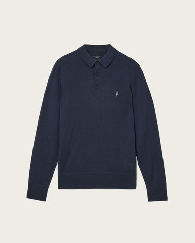 Mode Merino Long Sleeve Ramskull Polo Shirt