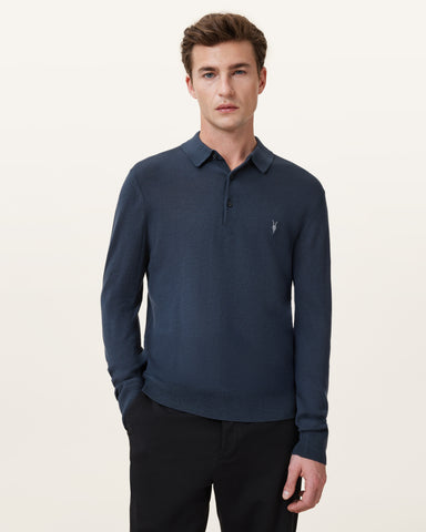 Mode Merino Long Sleeve Ramskull Polo Shirt