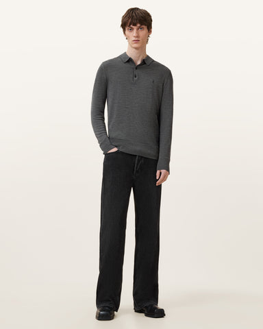 Mode Merino Long Sleeve Ramskull Polo Shirt