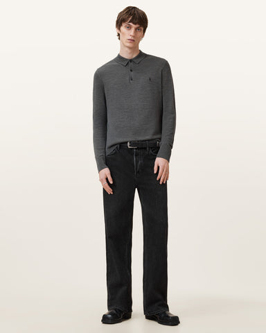 Mode Merino Long Sleeve Ramskull Polo Shirt